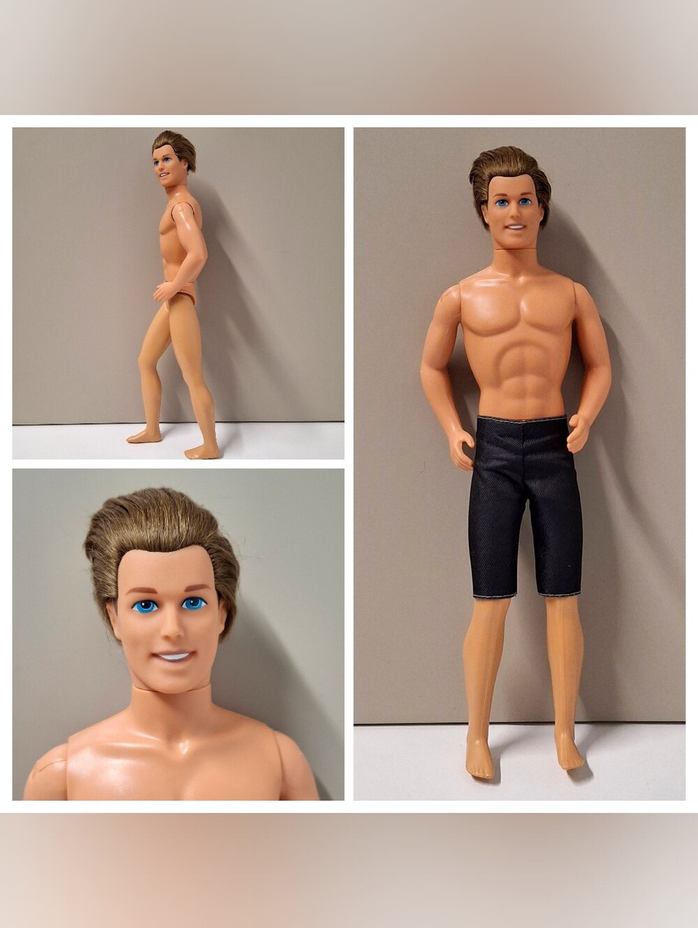 Vintage Mattel 1990's Rooted Brown Hair Blue Eye Bendable Knees 12" Ken Doll